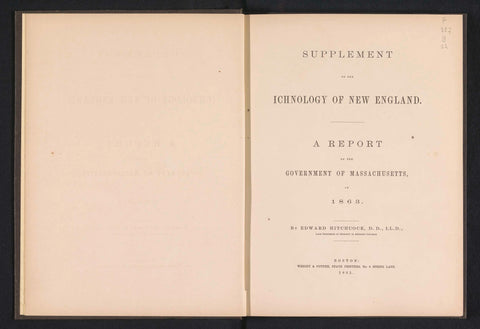 Supplement to the Ichnology of New England : a report to the government of Massachusetts, in 1863, Edward Hitchcock, 1865 Canvas Print