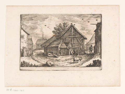 Boerderij met schuren, Matthäus Merian (I), 1620 Canvas Print