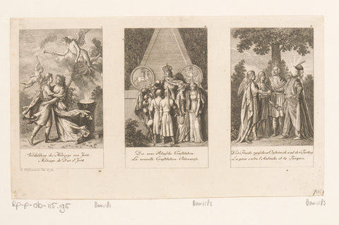 Three representations of events from newer history, Daniel Nikolaus Chodowiecki, 1792 Canvas Print