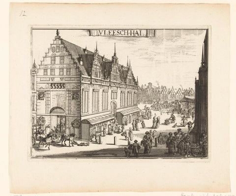 View of the Vleeshal in Haarlem, Romeyn de Hooghe, 1688 - 1689 Canvas Print