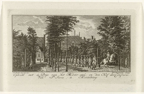 Procession with the prize for the knighthood of the Confrerie van St. Joris in Middelburg, c. 1785-1786., Daniël Veelwaard (I), 1785 - 1786 Canvas Print