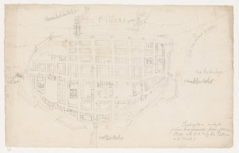 Map of Greifswald, Jan Brandes, 1765 - 1768 Canvas Print