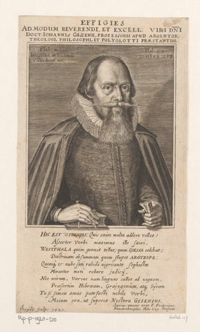 Portrait of Johannes Gisenius, Jacob van der Heyden, 1621 Canvas Print