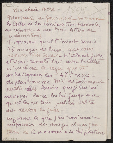 Letter to Héloïse Bernard-Bodin, Émile Bernard, 1896 Canvas Print