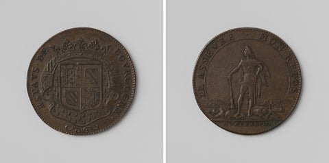 Louis XIV, king of France, protector of the rest, arithmetic medal struck by order of the States of Burgundy, Monogrammist B (France) (possibly), 1688 Canvas Print