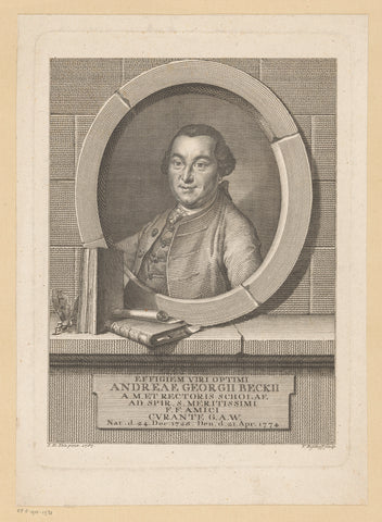 Portret van Andreas Georg Beck, Valentin Bischof, 1774 - 1804 Canvas Print