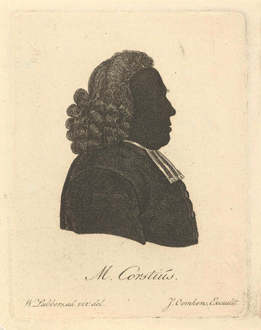 Silhouette portrait of Melchior Corstius, Carl Cristiaan Fuchs, 1808 - 1844 Canvas Print