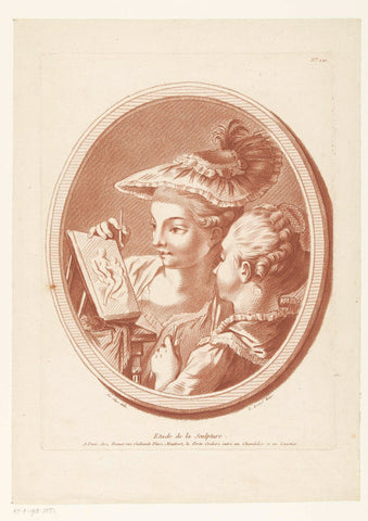 De sculptuurles, Louis Marin Bonnet, 1757 - 1793 Canvas Print