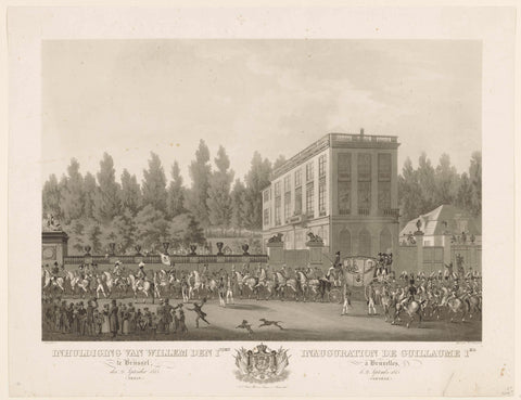 Inauguration of Willem den 1st in Brussels, 21 September 1815 (Trein.) / Inauguration de Guillaume 1er à Bruxelles, le 21 Septembre 1815. (Cortège.), Philibert-Louis Debucourt, 1825 - 1826 Canvas Print