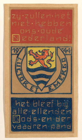 Pamphlet with coat of arms of Zeeland, 1944, anonymous, 1944 Canvas Print