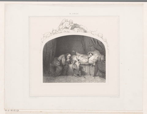 Sickbed of Charles IX of France, Johannes Christiaan d'Arnaud Gerkens, 1843 Canvas Print