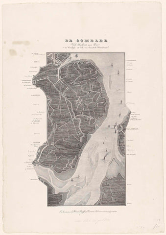 Course of the Scheldt from Fort Bath to the sea (upper leaf), 1832, Willem Charles Magnenat, 1833 Canvas Print