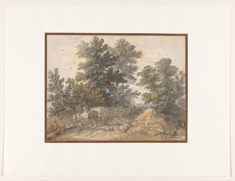 Country road with tree and farm cart, Thomas Gainsborough, 1765 - 1769 Canvas Print