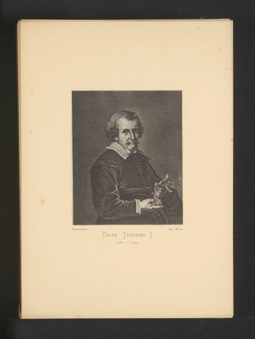 Reproduction of an engraving of a portrait of David Teniers (I) by Pieter van Lisebetten, Joseph Maes, c. 1872 - in or before 1877 Canvas Print