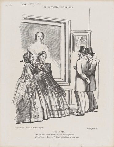 Satirical Print of Visitors to an Exhibition, Johan Michaël Schmidt Crans, 1861 Canvas Print