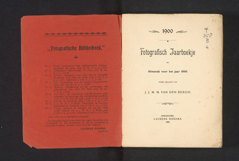 Photographic yearbook and almanac for the year 1900, J.J.M.M. van den Bergh, 1900 Canvas Print