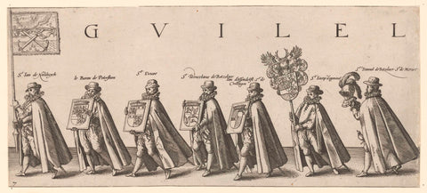 Funeral procession of William of Orange, sheet 7, Hendrick Goltzius, 1584 Canvas Print