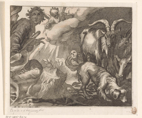 Proclamation to the shepherds, Boetius Adamsz. Bolswert, 1611-1661 Canvas Print