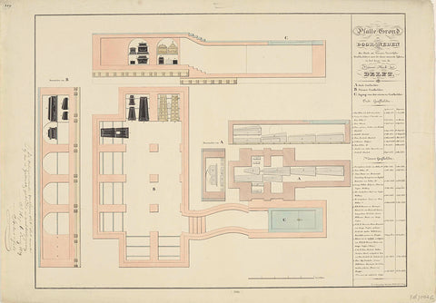 Map of the crypts of the royal family in the Nieuwe Kerk in Delft, 1839, anonymous, 1839 Canvas Print