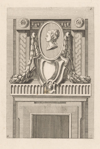 Dessus-de-porte with medallion, unknown, in or after 1771 Canvas Print