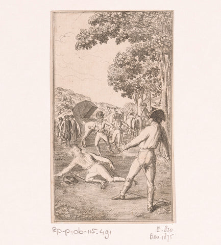 Lovelace is killed in a duel, Daniel Nikolaus Chodowiecki, 1796 Canvas Print