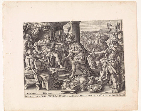 Holofernes for Nebuchadnezzar, Maerten de Vos, 1596 - 1643 Canvas Print