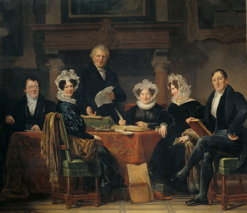 Regents and Regentesses of the Lepers' Asylum, Amsterdam, 1834-35, Jan Adam Kruseman, 1834 - 1835 Canvas Print