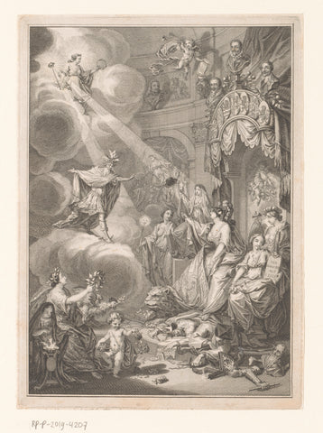 Allegory on the Jubilee of Dutch Freedom, 1748, Simon Fokke, 1748 Canvas Print