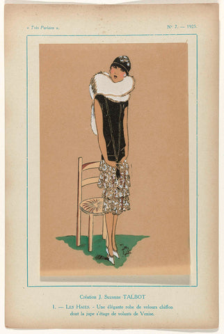 Très Parisien, 1925, No. 7, Pl. 1: Creation J. Suzanne TALBOT - LES HAIES., G-P. Joumard (1925) Canvas Print