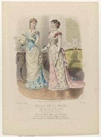 Revue de la Mode, Gazette de la Famille, Sunday, March 26, 1882, 11th year, No. 534: Gants de la Ville de Lyon (...), E. Cheffer, 1882 Canvas Print