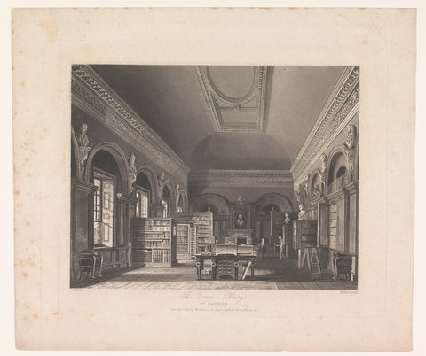 Library at St. James's Palace in London, Richard Reeve, 1819 Canvas Print