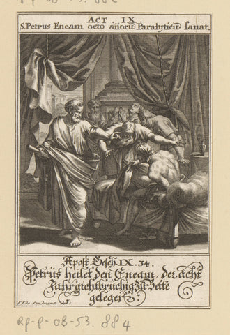 Apostel Petrus heals Aeneas, anonymous, 1697 Canvas Print