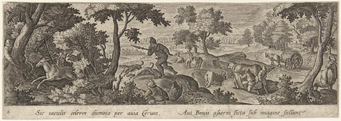 Deer Hunting, Philips Galle (attributed to workshop of), 1582 - 1636 Canvas Print