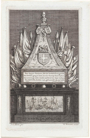 Tomb monument of Wolter Jan Gerrit Bentinck, Johan Christoffel Schultz, 1781 Canvas Print