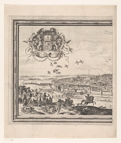 View of Brussels (left part), Abraham Dircksz. Santvoort, 1748 Canvas Print