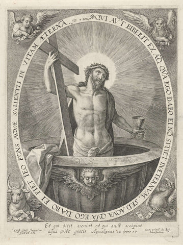 Christ as Fountain of Life (Fons Vitae), Crispijn van de Passe (I), 1574 - 1637 Canvas Print