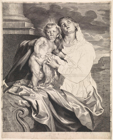 Maria with the Christ child, Paulus Pontius, 1616 - 1657 Canvas Print