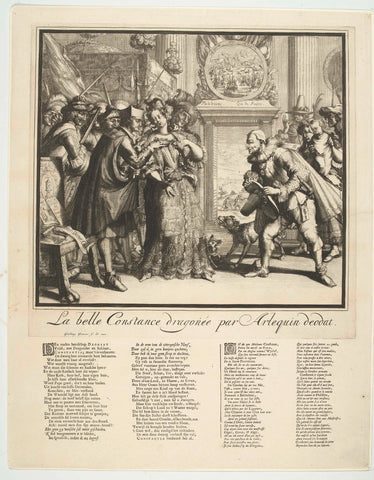 Cartoon on Louis XIV and the persecution of the Protestants in France, 1689, Gisling, 1689 Canvas Print