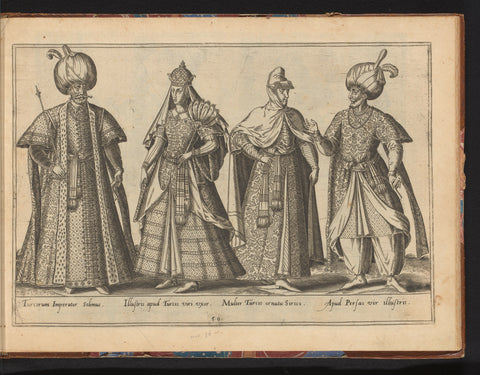 Two Turkish men and two women, dressed according to the fashion of c. 1580, Abraham de Bruyn, in or before 1581 Canvas Print