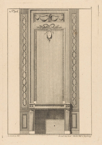 Fireplace with medallion, anonymous, in or after 1784 - 1806 Canvas Print