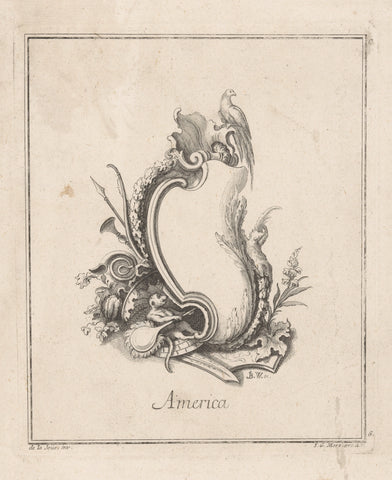 America, Benedikt Winkler, 1750 - 1762 Canvas Print