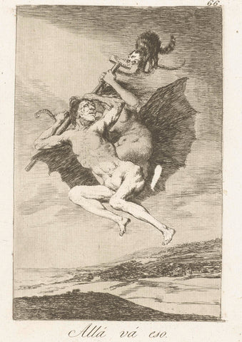 There they go, Francisco de Goya, 1797 - 1799 Canvas Print