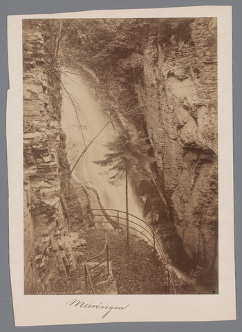 Waterfall, Alpbachschlucht, Meiringen, Switzerland, anonymous, c. 1890 - c. 1915 Canvas Print