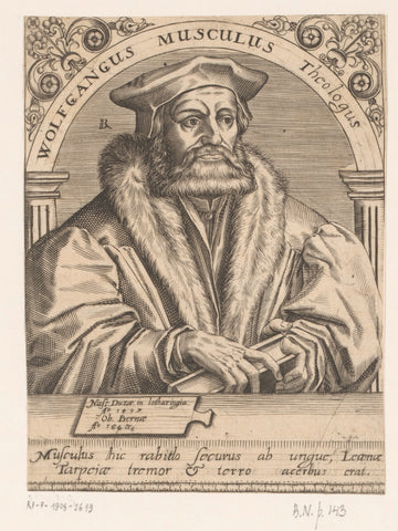 Portrait of Wolfgang Musculus, Robert Boissard, 1597 - 1599 Canvas Print