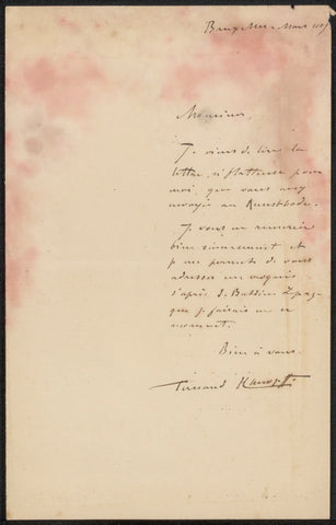 Letter to Philip Zilcken, Fernand Khnopff, 1889 Canvas Print