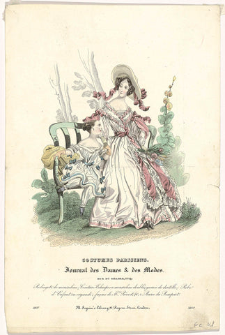 Journal des Dames et des Modes, Costumes Parisiens, 1837, (3489): Redingote de mousselin (...), anonymous, 1837 Canvas Print