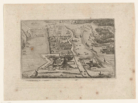 Bird's eye view of the city of Batavia, 1629, Adriaen Matham (attributed to), 1646 Canvas Print