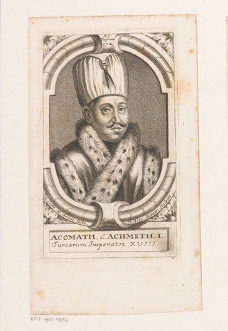 Portret van Ahmed I, sultan van het Ottomaanse Rijk, Johann Alexander Böner, 1676 Canvas Print