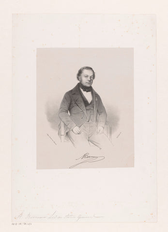 Portrait of Abraham Boxman, Johan Hendrik Hoffmeister, 1843 - 1856 Canvas Print