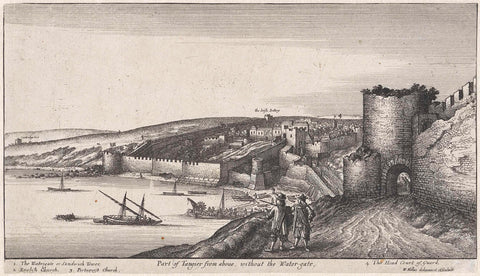 Gezicht op Tanger met fortificaties, Wenceslaus Hollar, 1669 Canvas Print